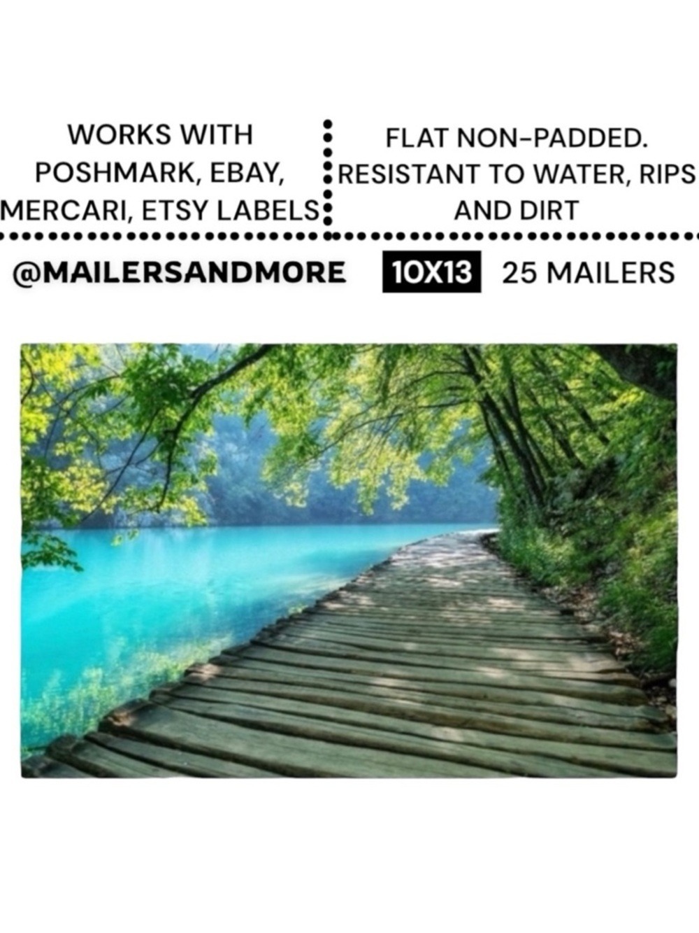 25 10X13 Poly Mailers Plitvice Lakes, Shipping Envelopes Price Firm - Picture 2 of 10